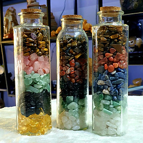 Mua Hũ Đá Thạch Anh Vụn Ngũ Sắc Thiên Nhiên Size Lớn - TAV1155