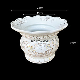 Mua LƯ HƯƠNG BÁT HƯƠNG SEN TRẮNG HỨNG NHANG V ĐƯỜNG KÍNH 8.5CM 11.5CM 13CM 15CM