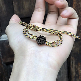 Lá bồ Đề Trầm hương Mix dây ngũ sắc phong thuỷ