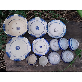 Mua Combo chén dĩa phếch xanh Nam Bộ 5 người ăn