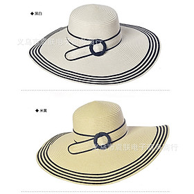 Nón mũ rộng vành nữ đi biển đẹp mũ chống nắng đi du lịch dã ngoại Chất liệu cói dona23080102
