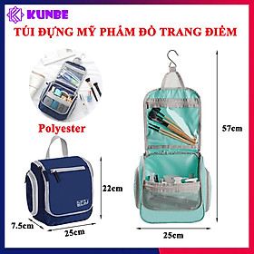 Túi Du Lịch Đựng Mỹ Phẩm Đồ Trang Điểm Cá Nhân KUNBE Kiểu Dáng Năng Động, Trẻ Trung Có Móc Treo Tiện Lợi