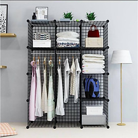 Mua KỆ TỦ LƯỚI SẮT LẮP GHÉP 12 NGĂN - ĐEN