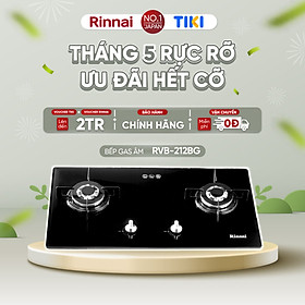 Mua Bếp gas âm Rinnai Rinnai RVB-212BG mặt bếp kính và kiềng bếp men - Hàng chính hãng.