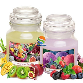 Combo 2 hũ nến thơm tinh dầu Bartek Fruitful 130g - hương trái cây, nến trang trí, thơm phòng, thư giãn, Hỗ trợ khử mùi