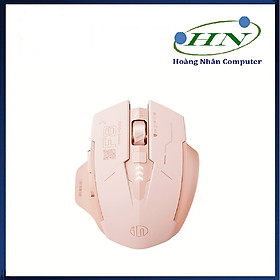 Chuột không dây INPHIC F8 kết nối chip USB 2.4G thiết kế gaming với màu hồng trà sữa nữ tính dành cho các nữ game thủ