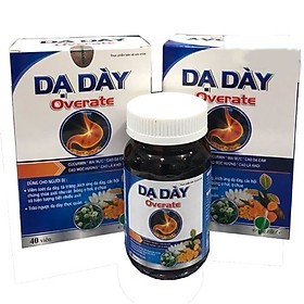 Dạ dày overate dạng viên, Giảm đau dạ dày, giảm tiết acid, ợ hơi ợ chua (Hộp 40 viên)