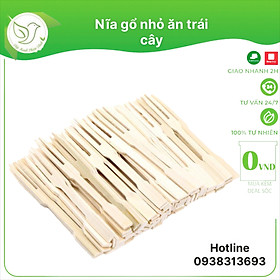 Mua 100 nĩa gỗ 9cm ăn trái cây dùng 1 lần an toàn tiện lợi -  Bếp xanh thiên bình
