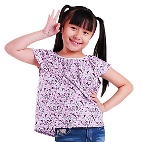Áo Kiểu Bé Gái In Hoa Nhí Tím UKID60
