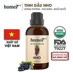 Tinh Dầu Nho Homer 100ml - Xông Thơm Phòng, Thư Giãn Khử Mùi - Tinh Dầu Trái Cây Thiên Nhiên