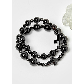 Cặp Vòng Chuỗi Mân Côi Mẹ Và Bé Đá Obsidian Đen ni 52, ni 40 - Ngọc Qúy Gemstones