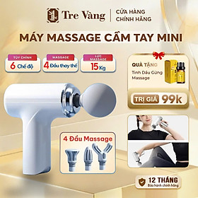 ￼Máy Massage  Cầm Tay Mini, Massage Cầm Tay Mini Toàn Thân 6 Cấp Độ Chuyên Sâu Đa Năng, 4 Đầu