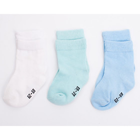 Set tất 3 đôi màu xanh và trắng  cho bé yêu