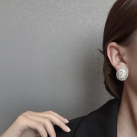 Khuyên tai bông tai nữ tròn thoi ẩn đá bảy sắc đẹp dự tiệc Ring House
