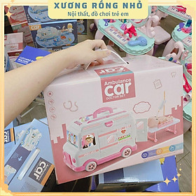 Đồ chơi bác sĩ, Xe Cứu Thương có đèn, có nhạc- Chạy PIN- kèm 30 chi tiết - đồ chơi nhập vai bác sĩ cho bé 2 - 6 tuổi