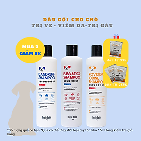 Sữa tắm gội chó chó trị ve, gàu, nấm Budle'Budle Flea & Tick Shampoo Hàn Quốc | Dầu gội cho chó 100% thiên nhiên | Không hoá chất gây hại | An toàn cho thú cưng - Viêm da