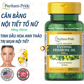 Tinh dầu hoa anh thảo Evening Puritan's Pride giúp cân bằng nội tiết tố nữ, đẹp da, giảm đau kỳ kinh, mãn kinh và tăng sức khỏe  - OZ Slim Store