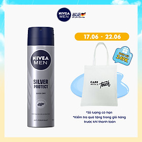 Xịt Ngăn Mùi NIVEA MEN Silver Protect Phân Tử Bạc Giảm 99.9% Vi Khuẩn Gây Mùi (150ml) - 82959