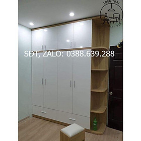 Tủ quần áo cánh mở kết hợp kệ 2x2.4m