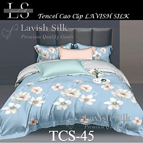 (Độc Quyền) Bộ Chăn Drap Lụa Tencel  Mát Lạnh Thiên Nhiên Chăn 2m2x2m  Sợi Microfiber LS LAVISH SILK - Mẫu 2