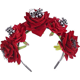 Day of the Dead SKULL ROSE FLOWER Headband Halloween Mexican Ladies Fancy Dress