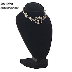 Set of 20 Black Velvet Necklace Bust Display Stand Store Jewelry Holder Rack