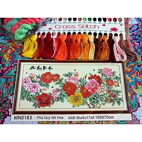 Mua tranh thêu chữ thập mẫu đơn khoe sắc MN0183-150x70cm