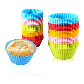 Bộ 5 cốc muffin silicon, khuôn bánh cupcake mini, cốc muffin silicon có thể tái sử dụng chất lượng cao, bánh nướng xốp BPA và cốc bánh nướng xốp silicon (màu xanh)