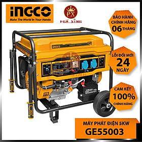 5KW Máy phát điện dây đồng dùng xăng hiệu INGCO GE55003 giật nổ + đề điện