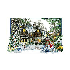 DIY Stamped Cross Stitch Winter Kits Thread Needlework Embroidery Printed