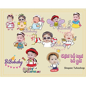 Mua Thiết kế hình chibi trang trí tiệc sinh nhật có chân đứng - BiBo baby