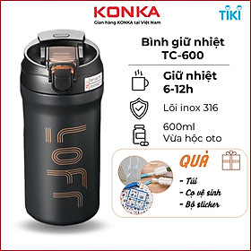 Bình giữ nhiệt 600ml có ống hút, ly giữ nhiệt nóng lạnh 6-12 tiếng không đổ mồ hôi, lõi inox 316 cao cấp - Hàng chính hãng