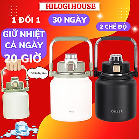 Mua Bình giữ nhiệt 1800ML BÉO LÙN HiLOGI  bình nước giữ nhiệt inox 304  ống hút vòi rót và quai xách  giữ nóng lạnh đều được
