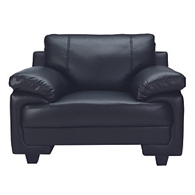 Mua Ghế sofa đơn MARZIO khung gỗ nguyên khối  đệm bọc bọc da thật cao cấp màu đen sang trọng | Index Living Mall - Phân phối độc quyền tại Việt Nam