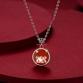 Dây chuyền bạc nữ 925 mặt Hổ bạc xi vàng mẫu mới 2022-Minh Tâm Jewelry