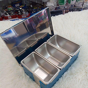 Mua khay topping inox 3 ngăn
