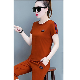 Bộ đồ thể thao lửng nữ logo da TT117