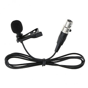 2x XLR Connector Lavalier Lapel Microphone & Windscreen for Wireless System - Black