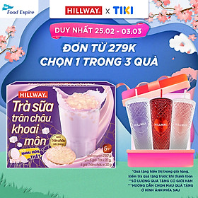 Trà sữa Trân Châu Khoai Môn - Hillway hộp 5 gói trà sữa, 5 gói trân châu