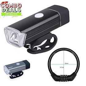 Mua Đèn pha Xe đạp siêu sáng Machfally tặng khóa xe đạp chống chộm 4 số có đổi mã
