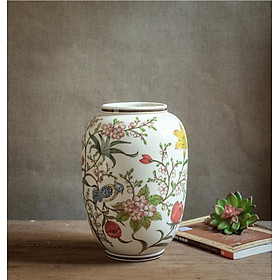 Mua Lọ hoa gốm sứ Bát Tràng cao cấp vẽ tay cao 24cm