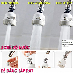 Mua Đầu Nối Vòi Nước Rửa Bát Tăng Áp Xoay 360 Với 3 Chế Độ Phun Nước Tiết Kiệm