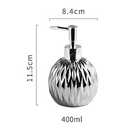 Bình Đựng Xà Phòng Vân Cẩm Thạch Decor Nhà Tắm, Chai Sứ Đựng Dầu Gội Sữa Tắm 400ml Gốm Xứ Cao Cấp