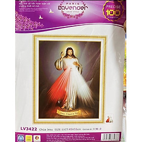 Mua Tranh thêu chữ thập Lòng chúa thương xót  LV3422  tranh thêu 3D  kích thước 45 x 55 cm