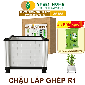 Chậu Trồng Cây Greenhome, Nhựa Nguyên Sinh Lắp Ráp, Nhiều Kích Thước, Trồng Hoa Hồng, Rau, Củ, Quả, Độ Bền 5 Năm - CHẬUR1 D40xR40xC22cm