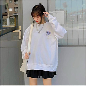 Hình ảnh  Áo sweater nỉ unisex form rộng Gấu Du Hành nam nữ phong cách ulzzang Wind