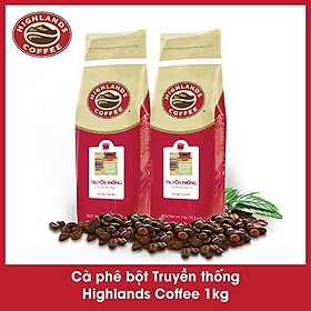 Combo 2 túi Cà phê bột Truyền thống Highland Coffee 1kg