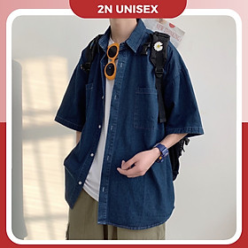 Áo sơ mi khoác ngoài form rộng unisex - Áo sơ mi jeans số 5