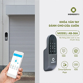 Bộ điều khiển cửa vân tay thông minh dành cho cửa cuốn HOMEKIT AB-36A kết nối app điện thoại TTLock - lắp đặt tận nhà - Hướng dẫn lắp đặt,không có GATEWAY