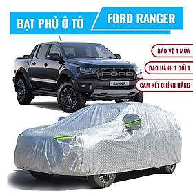 Bạt phủ xe ô tô 5 chỗ bán tải Ford Ranger, Bạt trùm xe bán tải cao cấp chất liệu vải PEVA chống nắng mưa không thấm nước